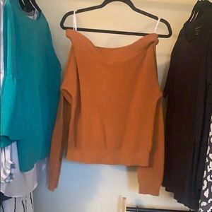 Off shoulder crop sweater
